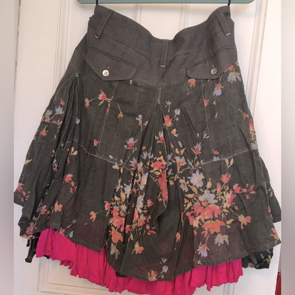 Vintage Marithe + Francois Girbaud Floral Wool Skirt - Picture 2 of 7